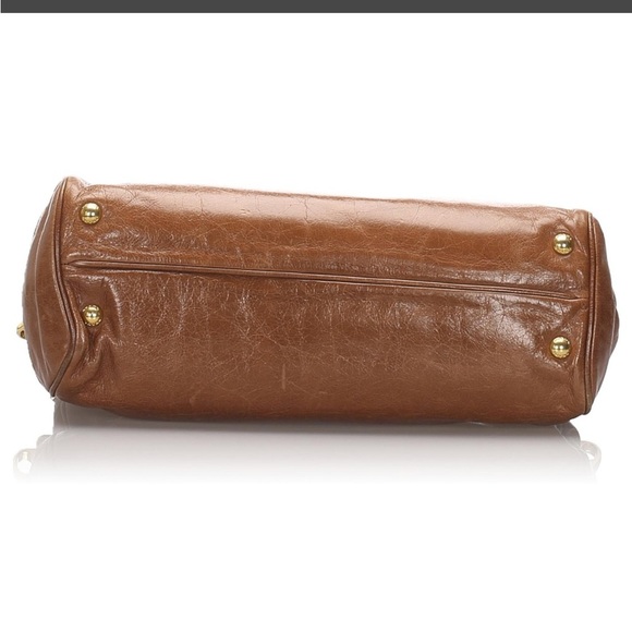 PRADA VITELLO SHINE SATCHEL COMES WITH UNBRANDED GOLD CHAIN - Picture 2 of 6